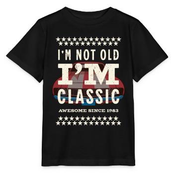 Pas vieux - classique depuis 1983 - T-shirt bio MINI CREATOR Stanley/Stella Enfant - noir - Devant - Mikhail (115cm)
