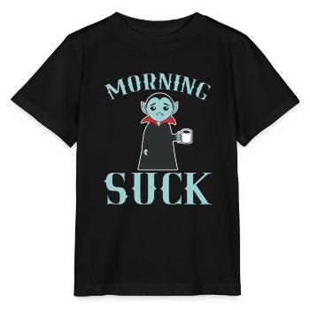 Matin sucer la chemise d'Halloween pour le 31 - T-shirt bio MINI CREATOR Stanley/Stella Enfant - noir - Devant - Mikhail (115cm)