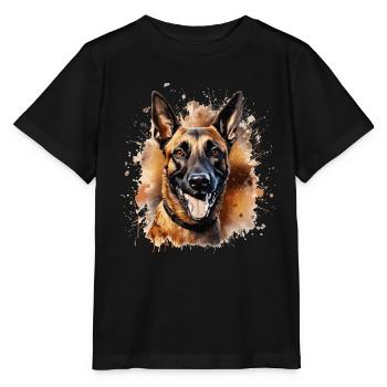 Belgian Shepherd Dog Malinois - Stanley/Stella MINI CREATOR Kids’ T-Shirt - black - Front - Mikhail (115cm)