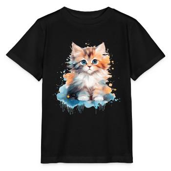 Kätzchen - Stanley/Stella Kinder T-Shirt MINI CREATOR  - Schwarz - Vorne - Mikhail (115cm)
