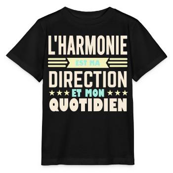 L'harmonie est ma direction et mon quotidien - T-shirt bio MINI CREATOR Stanley/Stella Enfant - noir - Devant - Mikhail (115cm)