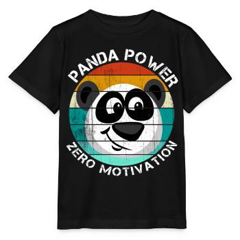 Panda Power Zero Motivation - Stanley/Stella Kinder T-Shirt MINI CREATOR  - Schwarz - Vorne - Mikhail (115cm)