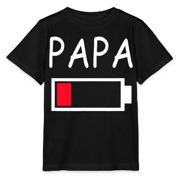 Papa Battery Empty Daddy Battery Dad Battery - Stanley/Stella MINI CREATOR Kids’ T-Shirt - black - Front - Mikhail (115cm)