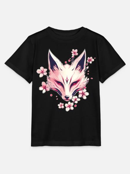 Fuchs Japanische Maske - Stanley/Stella Kinder T-Shirt MINI CREATOR  - Schwarz