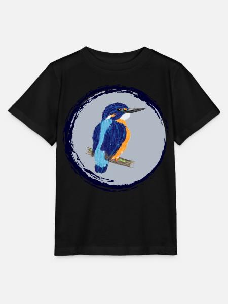 Nettes Design mit einem Eisvogel II - Stanley/Stella Kinder T-Shirt MINI CREATOR  - Schwarz