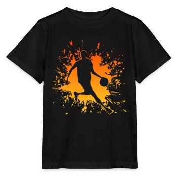 Basketball Streetball Player Baller - Stanley/Stella Kinder T-Shirt MINI CREATOR  - Schwarz - Vorne - Mikhail (115cm)