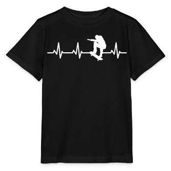 Skater Herzschlag - Stanley/Stella Kinder T-Shirt MINI CREATOR  - Schwarz - Vorne - Mikhail (115cm)