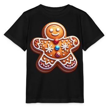 Lebkuchen Plätzchen Backen Advent - Stanley/Stella Kinder T-Shirt MINI CREATOR  - Schwarz - Vorne - Mikhail (115cm)