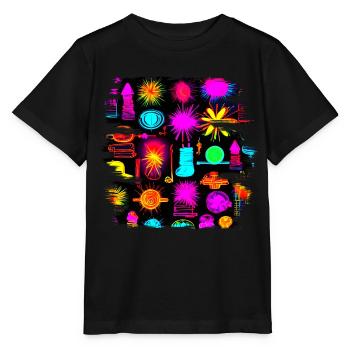 Neon Colorful Glow Party Electro - Stanley/Stella Kinder T-Shirt MINI CREATOR  - Schwarz - Vorne - Mikhail (115cm)