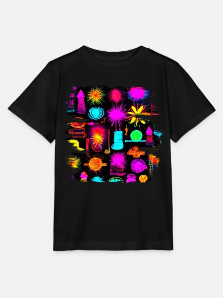 Neon Colorful Glow Party Electro - Stanley/Stella Kinder T-Shirt MINI CREATOR  - Schwarz