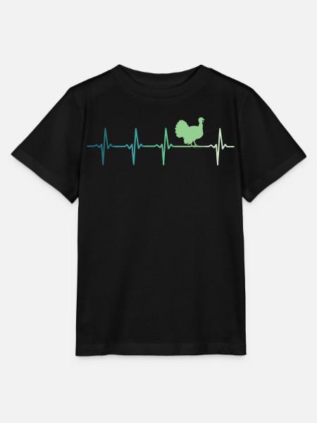 dinde Battement de cœur dindon - T-shirt bio MINI CREATOR Stanley/Stella Enfant - noir