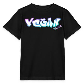 vegan4life cyan-lila - Stanley/Stella Kinder T-Shirt MINI CREATOR  - Schwarz - Vorne - Mikhail (115cm)