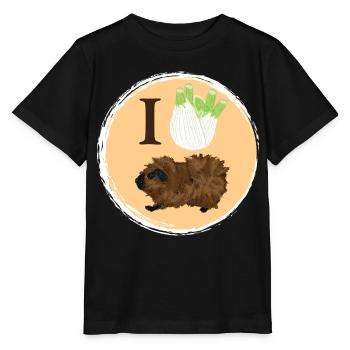 Design mit einem Rosetten-Meerschweinchen 4 - Stanley/Stella Kinder T-Shirt MINI CREATOR  - Schwarz - Vorne - Mikhail (115cm)