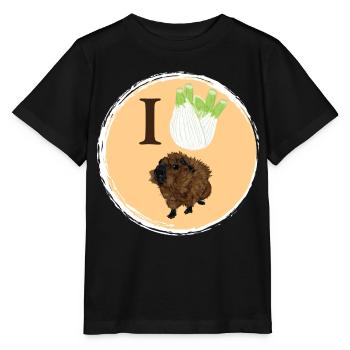 Design mit einem Rosetten-Meerschweinchen 5 - Stanley/Stella Kinder T-Shirt MINI CREATOR  - Schwarz - Vorne - Mikhail (115cm)