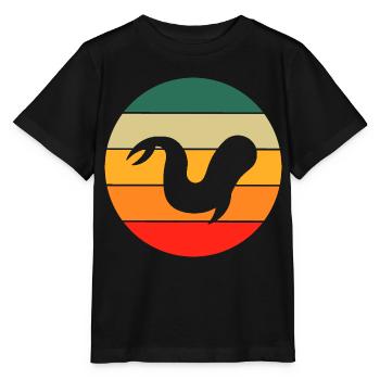 Retro Beluga Wal - Stanley/Stella Kinder T-Shirt MINI CREATOR  - Schwarz - Vorne - Mikhail (115cm)