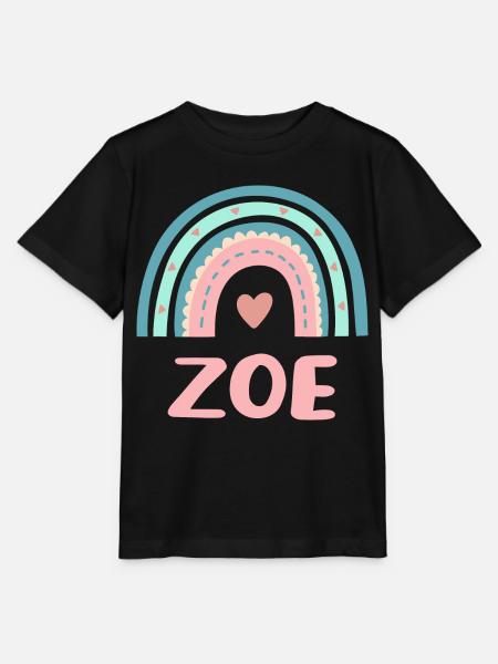 Zoe Name Regenbogen Baby - Stanley/Stella Kinder T-Shirt MINI CREATOR  - Schwarz