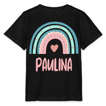 Paulina Name Regenbogen Baby - Stanley/Stella Kinder T-Shirt MINI CREATOR  - Schwarz - Vorne - Mikhail (115cm)