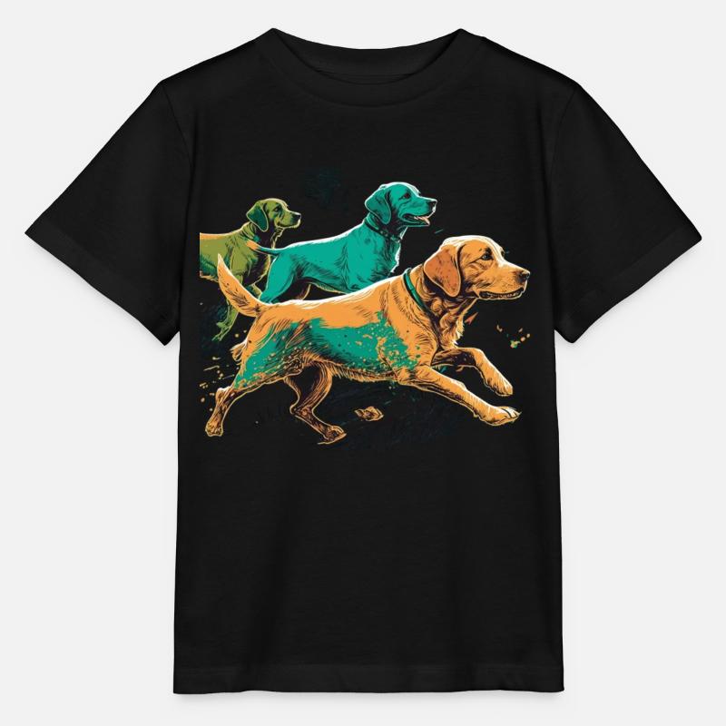 Chiens colorés - Groupe de chiens - T-shirt bio MINI CREATOR Stanley/Stella Enfant - noir
