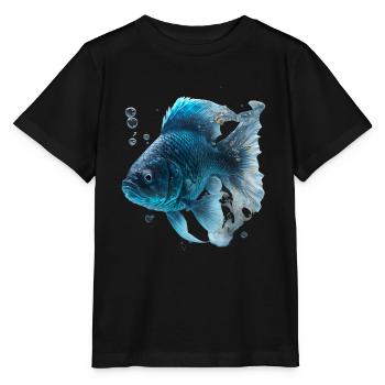 Poisson réaliste fait d’eau - T-shirt bio MINI CREATOR Stanley/Stella Enfant - noir - Devant - Mikhail (115cm)