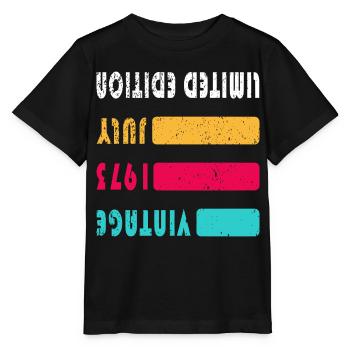 Juillet 1973 Anniversaire Juillet 1973 Juillet - T-shirt bio MINI CREATOR Stanley/Stella Enfant - noir - Devant - Mikhail (115cm)