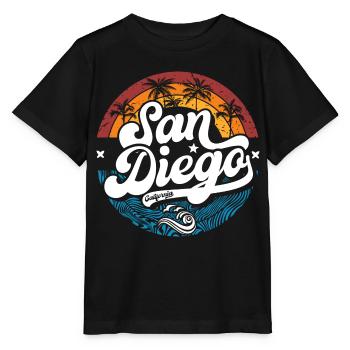 San Diego, California, West Coast Summer Surfers - Stanley/Stella MINI CREATOR Kids’ T-Shirt - black - Front - Mikhail (115cm)