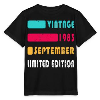 Septembre 1983 Anniversaire Septembre 1983 Septembre - T-shirt bio MINI CREATOR Stanley/Stella Enfant - noir - Devant - Mikhail (115cm)