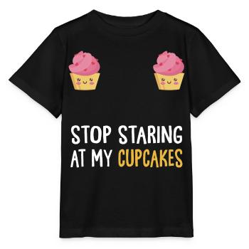 Arrêtez de regarder mes cupcakes Pâtisserie Boulanger Rose Fros - T-shirt bio MINI CREATOR Stanley/Stella Enfant - noir - Devant - Mikhail (115cm)