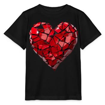 Valentinstag Herz Liebe Liebesbeweis Gefühle - Stanley/Stella Kinder T-Shirt MINI CREATOR  - Schwarz - Vorne - Mikhail (115cm)
