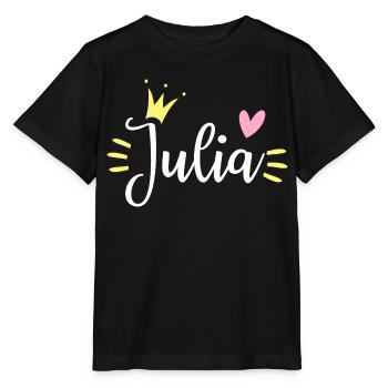 Julia Name Crown - Stanley/Stella MINI CREATOR Kids’ T-Shirt - black - Front - Mikhail (115cm)