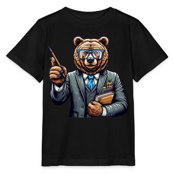 Cute Bear Teacher - Stanley/Stella MINI CREATOR Kids’ T-Shirt - black - Front - Mikhail (115cm)