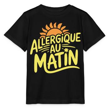 Allergique au matin - T-shirt bio MINI CREATOR Stanley/Stella Enfant - noir - Devant - Mikhail (115cm)