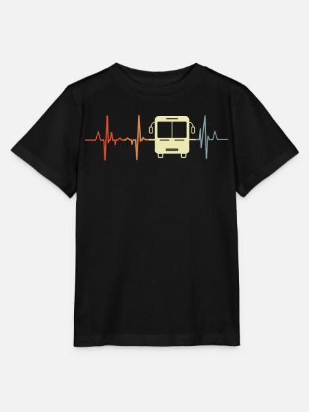 Bus Herzfrequenz - Stanley/Stella Kinder T-Shirt MINI CREATOR - Schwarz