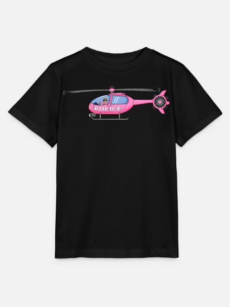 Polizeihubschrauber in Rosa - Stanley/Stella Kinder T-Shirt MINI CREATOR  - Schwarz