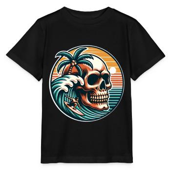 Surfen Surfer skull - Stanley/Stella Kinder T-Shirt MINI CREATOR  - Schwarz - Vorne - Mikhail (115cm)