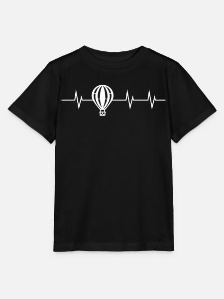 Heartbeat of a hot air balloon - Stanley/Stella Kinder T-Shirt MINI CREATOR - Schwarz