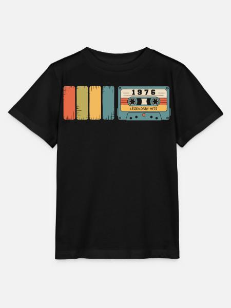 1976 Vintage Original 1976 Geburtstagsgeschenk - Stanley/Stella Kinder T-Shirt MINI CREATOR  - Schwarz