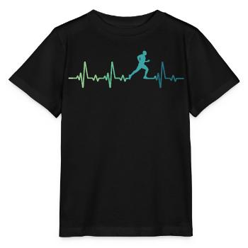 running heartbeat running gift running - Stanley/Stella MINI CREATOR Kids’ T-Shirt - black - Front - Mikhail (115cm)