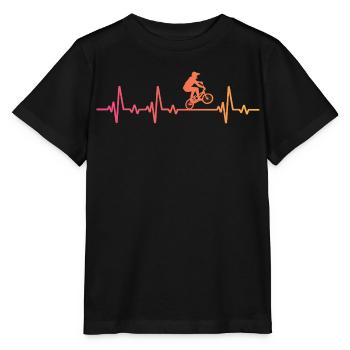 BMX Bike Sunset BMX Rider's Heartbeat - Stanley/Stella MINI CREATOR Kids’ T-Shirt - black - Front - Mikhail (115cm)