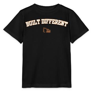 Anders gebaut – Lustiger Bagger-Konstruktion Des - Stanley/Stella Kinder T-Shirt MINI CREATOR  - Schwarz - Vorne - Mikhail (115cm)