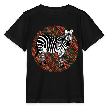 Tshirt zèbre en Afrique Horse Safari - T-shirt bio MINI CREATOR Stanley/Stella Enfant - noir - Devant - Mikhail (115cm)