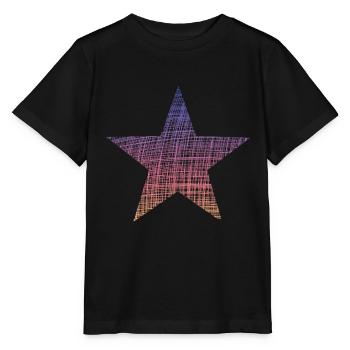 bunter Stern purple star vintage - Stanley/Stella Kinder T-Shirt MINI CREATOR  - Schwarz - Vorne - Mikhail (115cm)