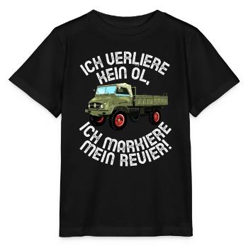 Ich verliere kein Öl - Unimog - Offroad - Oldtimer - Stanley/Stella Kinder T-Shirt MINI CREATOR  - Schwarz - Vorne - Mikhail (115cm)
