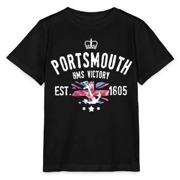Portsmouth HMS Victory - T-shirt bio MINI CREATOR Stanley/Stella Enfant - noir - Devant - Mikhail (115cm)