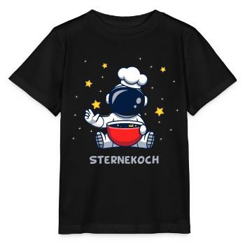 SterneKoch (Sternchen-Suppe-Edition) - Stanley/Stella Kinder T-Shirt MINI CREATOR  - Schwarz - Vorne - Mikhail (115cm)