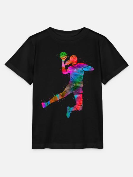 Joueur de handball Farbklecks Handball Joueur de handball - T-shirt bio MINI CREATOR Stanley/Stella Enfant - noir