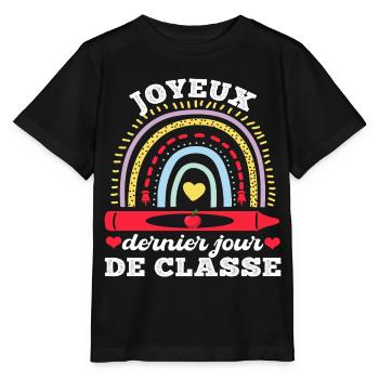 Joyeux dernier jour de classe cadeau maîtresse - T-shirt bio MINI CREATOR Stanley/Stella Enfant - noir - Devant - Mikhail (115cm)