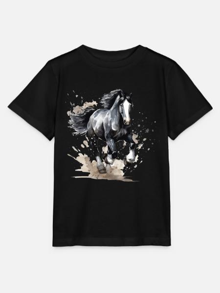 Wildes Pferd - Stanley/Stella Kinder T-Shirt MINI CREATOR  - Schwarz