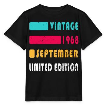 septembre 1968 Anniversaire septembre 1968 septembre - T-shirt bio MINI CREATOR Stanley/Stella Enfant - noir - Devant - Mikhail (115cm)