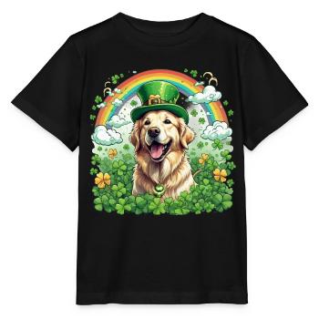 Chapeau vert et trèfle I Or de la Saint-Patrick - T-shirt bio MINI CREATOR Stanley/Stella Enfant - noir - Devant - Mikhail (115cm)