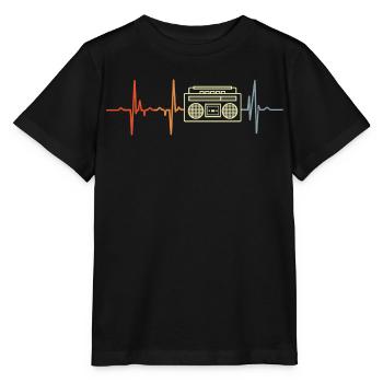 Mon cœur bat pour la musique hip-hop - T-shirt bio MINI CREATOR Stanley/Stella Enfant - noir - Devant - Mikhail (115cm)